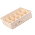 thumbnail image 2 of Matsuzay Caja de almacenamiento de calcetines de ropa interior Organizador de tapa de acabado de sujetador de plástico apilable dividido Almacenamiento y organización del hogar Beige 10 grid, 2 of 6