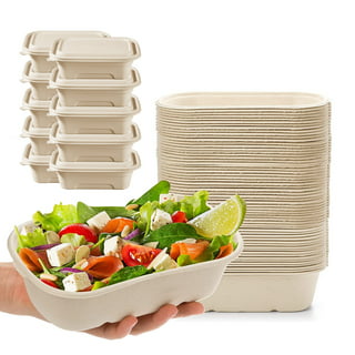 100% Compostable Clamshell Take Out Food Containers [8X8 3-Compartment  50-Pack] Heavy-Duty Quality to go Containers, Natural Disposable Bagasse,  Eco-Friendly Biodegradable Made of Sugar Cane Fibers - A World Of Deals