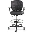 thumbnail image 3 of Safco Big and Tall Stool, Heavy Duty Black Vinyl Seat Mesh Back Rated to 400 lbs., 3 of 7