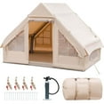 thumbnail image 1 of Costway Inflatable Camping Tent 2-6 People Cotton Glamping Tent for Family Camping, 1 of 10