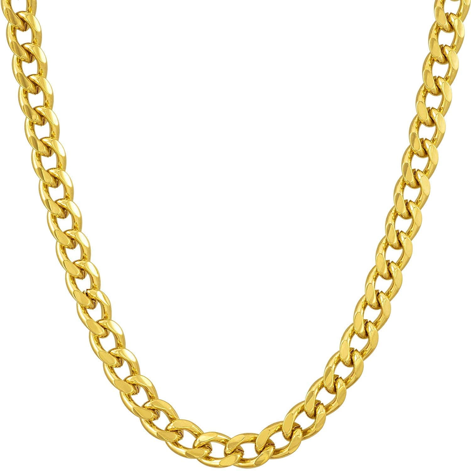 Dubai Collections - 18k Cuban Link Chain - Gold Necklace for Women Men ...