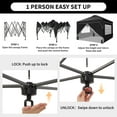 thumbnail image 5 of Ainfox 12x12 One-Push Pop up Canopy Tent with Sidewalls,Instant Outdoor Shade Gazebos with Weighted Sandbags,Black, 5 of 10