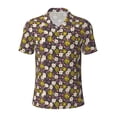 thumbnail image 2 of Daiia Flowers Daisy Pattern Men’s Polo Shirts,Solid Deck Shirt,Classic Fit, Breathable Cotton Polo for Casual and Sport Wear-X-Large, 2 of 7