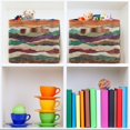 thumbnail image 6 of Yayeee 2 Pack Canvas Storage Basket with Handles for Shelves Fabric Bins Closet Organizer, Artistic Desert Waves, 6 of 8
