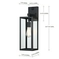 thumbnail image 2 of 2-Pack 18.74"H Matte Black Motion Sensor Dusk to Dawn Outdoor Wall Lights with Clear Glass Shade for Porch, 2 of 6