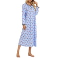 thumbnail image 4 of Neewe Women's Nightgown V-Neck Loungewear Long Sleeve Sleepdress Full Length Nightgown for Women S-2XL, 4 of 8