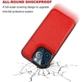 thumbnail image 6 of REQO Compatible with iPhone 13 Pro Max Wallet Case with Card Holder,PU Leather Kickstand Card Slots Case, Double Magnetic Clasp and Durable Shockproof Cover 6.7 Inch(Red), 6 of 7
