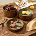 thumbnail image 4 of Famiware 4 Pieces 8.1" Stoneware Pasta Bowls, Microwave & Dishwasher Safe, Moss & Cocoa, 4 of 6