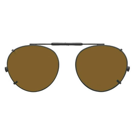 Visionaries Polarized Clip on Sunglasses - Round - Gun Frame - 47 x 42 Eye