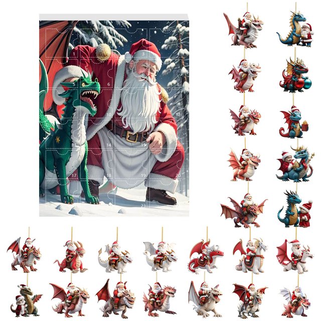 Adornos Navideños 2D Para El Hogar Calendario De Adviento Para Las Fiestas Navideñas De 2025 Adornos Navideños 2D Para El Árbol De Navidad Adornos Navideños Para El Árbol De Navidad (24 Unidades) Ac