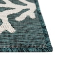 thumbnail image 4 of Transocean CRER8844894 Liora Manne Carmel Coral Border Indoor & Outdoor Rug, Teal - 23 in. x 7 ft. 6 in., 4 of 5