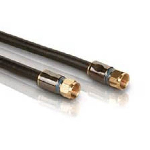 Dbyles Cable 15ft RG6 3000mhz Coaxial Cable F Type Connector 18AWG 75Ohm CL2 Black