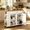 White, variant on DreamCurship 39" Kitchen Island Cart with Storage, Kitchen Cart Island on Wheels, Rolling Kitchen Island with Spice Rack & Towel Rack, Island Table for Kitchen, Blue