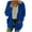 Blue, variant on Virmaxy Womens Winter Sherpa Cardigan Solid Fuzzy Fleece Shacket Button Down Long Sleeve Plush Outwear with Pocket Trendy Casual Open Front Plush Teddy Jacket Blue L
