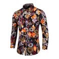 thumbnail image 4 of Camisa estampada para hombre, camisa de temperamento ajustada, camisa informal de manga larga con solapa Floral para hombre, camisa de talla grande versión coreana para hombre Pompotops  oipoqjl50376, 4 of 8