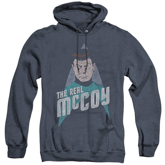 Star Trek The Real Mccoy Adult Heather Hoodie Sweatshirt Navy