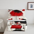 thumbnail image 5 of Fashion Dress Bedding King Black Red Girly Dress Comforter Set Golden Polka Dots Bedding Comforter Sets Eiffel Tower Paris Modern Women Duvet Insert Red High Heels Romantic Makeup Themed Quilt, 5 of 6