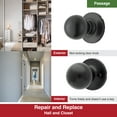thumbnail image 5 of (2 pack) Hyper Tough Interior Non-Locking Ball Passage Hall & Closet Doorknob Matte Black Finish, 5 of 9