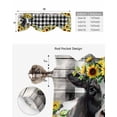 thumbnail image 5 of Tie Up Valance Curtain for Kitchen, Farm Cow Yellow Sunflowers Rod Pocket Short Curtains Adjustable Tie-Up Shade Valances, Black White Buffalo Plaid Window Treatment for Bathroom Living Room Bedroom, 5 of 7