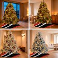 thumbnail image 6 of Red Black Stripe Christmas Tree Skirt 48 Inches, Geometric Simple Color Line Xmas Trees Skirt Mat Cover Decorations for Holiday Party Indoor Outdoor, 6 of 9