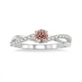 thumbnail image 2 of Classic 1.25 Carat Round cut Morganite and Diamond Engagement Ring for Her in 14k White Gold morganite & diamond engagement ring, 2 of 2