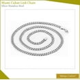 thumbnail image 2 of Infinique Creations - Stainless Steel Silver Miami Cuban Link Chain Bracelet Necklace Men Women 7"-38", 2 of 6