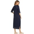 thumbnail image 5 of Syphoria Womens Zipper Front Robe – Lightweight Cotton Summer Loungewear with 3/4 Sleeves & Pockets | Nursing-Friendly Zip-Up Design for Home, Beach & Travel, 5 of 6
