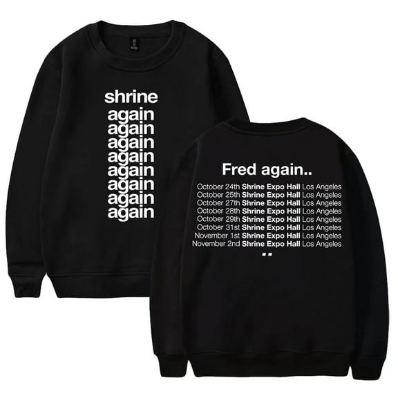 Fred Again Shrine Again Merch 2024 Tour Crewneck Long Sleeve Streetwear Women Men Sweatshirt Hip Hop Clothes