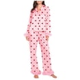 thumbnail image 1 of Mujeres Manga Larga Tops Casual Suelto Hogar Usar Día de San Valentín Corazón-Impresión Pantalones de Moda Botón Cardigan Pijama Conjuntos, 1 of 4