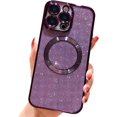 thumbnail image 1 of Funda magnética con purpurina para iPhone 12 Pro Max de 6.7", compatible con Magsafe. Preciosa funda transparente con acabado brillante, protector de lente de cámara, antiarañazos y a prueba de, 1 of 8