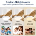 thumbnail image 4 of 52-Inch Ceiling Fan with Light and Remote Control, Noiseless Reversible Motor, 6 Speeds, 3 Color Temperatures, Indoor/Outdoor Use for Bedroom, Living Room, Patio, Office (Matte White), 4 of 11