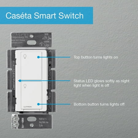Lutron - Caseta Smart Switch Kit with Remote 3-Way (2 Points of Control) - White