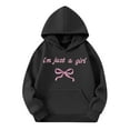 thumbnail image 6 of LTTVQM Girl Hoodies Long Sleeve Preppy Bows Print Hooded Sweatshirts Fall Winter Loose Comfort Shirts with Pocket Black 3-14 Years, 6 of 6