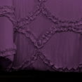 thumbnail image 5 of DNG Creations 3 Piece Ruffle Ribbon Design Comforter ( Oversized Super King Size ) Ultra Soft All-Season 550 GSM 800 Threads Count,100% Egyptian Cotton - Solid Plum Colour, 5 of 5