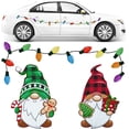 thumbnail image 1 of Toptime Christmas Reflective Car Magnets, 20PCS Christmas Magnet Stickers Set with 2 Gnomes 12 Colorful Bulb Lights 6 Wires, Refrigerator Magnets Decals for Mailbox Metal Garage Door Decoration, 1 of 7