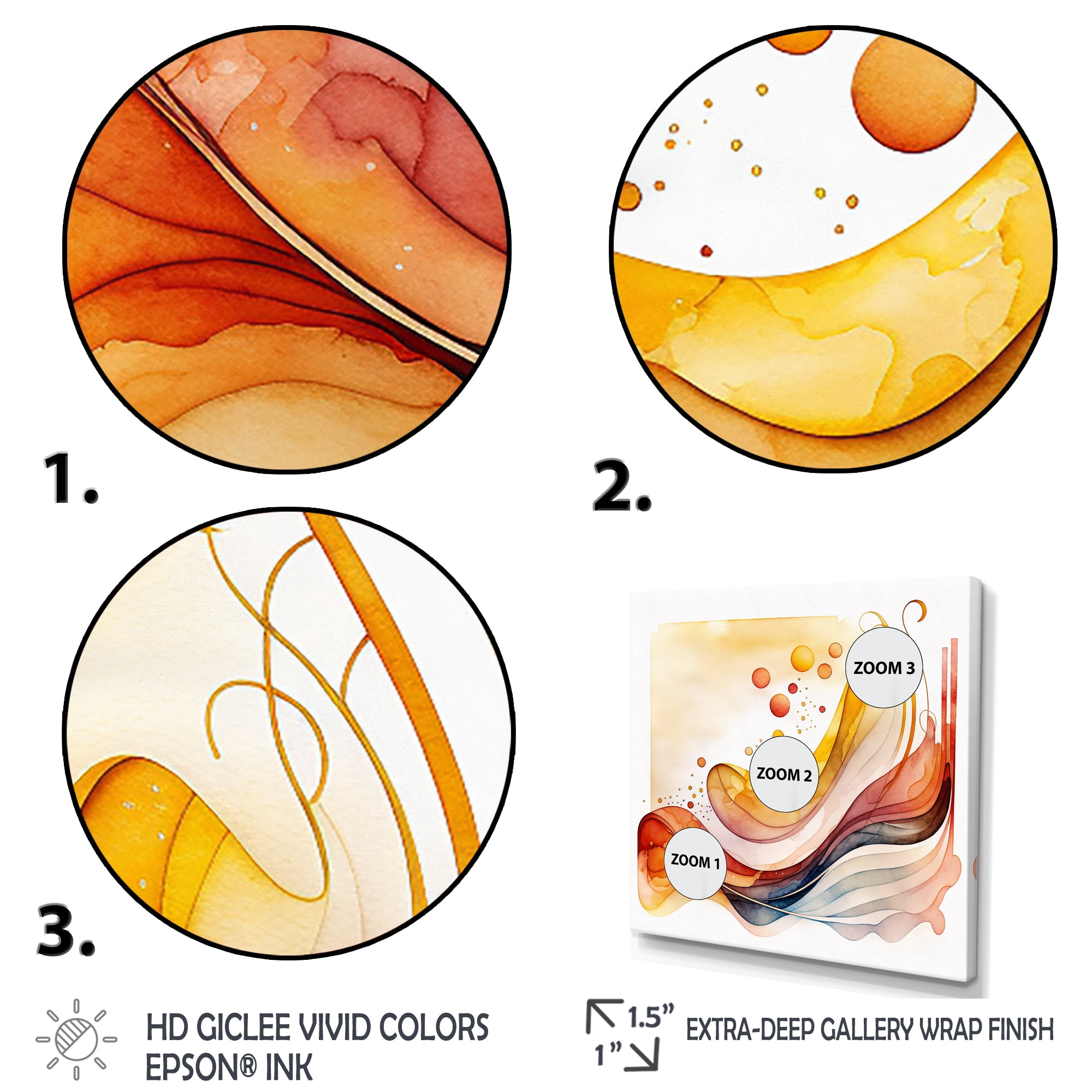 Designart Warm Minimalist Waves Canvas Wall Art