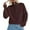 Coffee, variant on Women's Half Zip Cropped Pullover, Ribbed Turtleneck Knit Top with Long Sleeves, Casual Weave Streetwear Style Sweater for Everyday Fashion Coffee,A