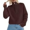 shoper Womens Turtleneck Sweater Fall Long Sleeve 1/4 Zip up Pullover Sweaters Oversized Slouchy Ribbed Knit Sweatshirt Outwear