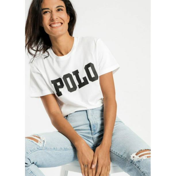 Luchten Ziekte een beetje Polo Ralph Lauren White Women's Big Polo Logo T-Shirt , XS - Walmart.com
