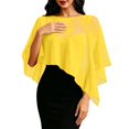 thumbnail image 3 of jiaxiM Sheer Shawl Women Chiffon Capelet Batwing Sleeves Elegant Evening Wedding Shawl Wrap Sheer Mesh Asymmetric Hem Formal Cover Up, 3 of 5