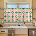 thumbnail image 2 of Yayeee Kitchen Curtains Tier Set of 2 Light Filtering 57"x36" Over Sink Window Panels, Green Symmetrical Stars, 2 of 7