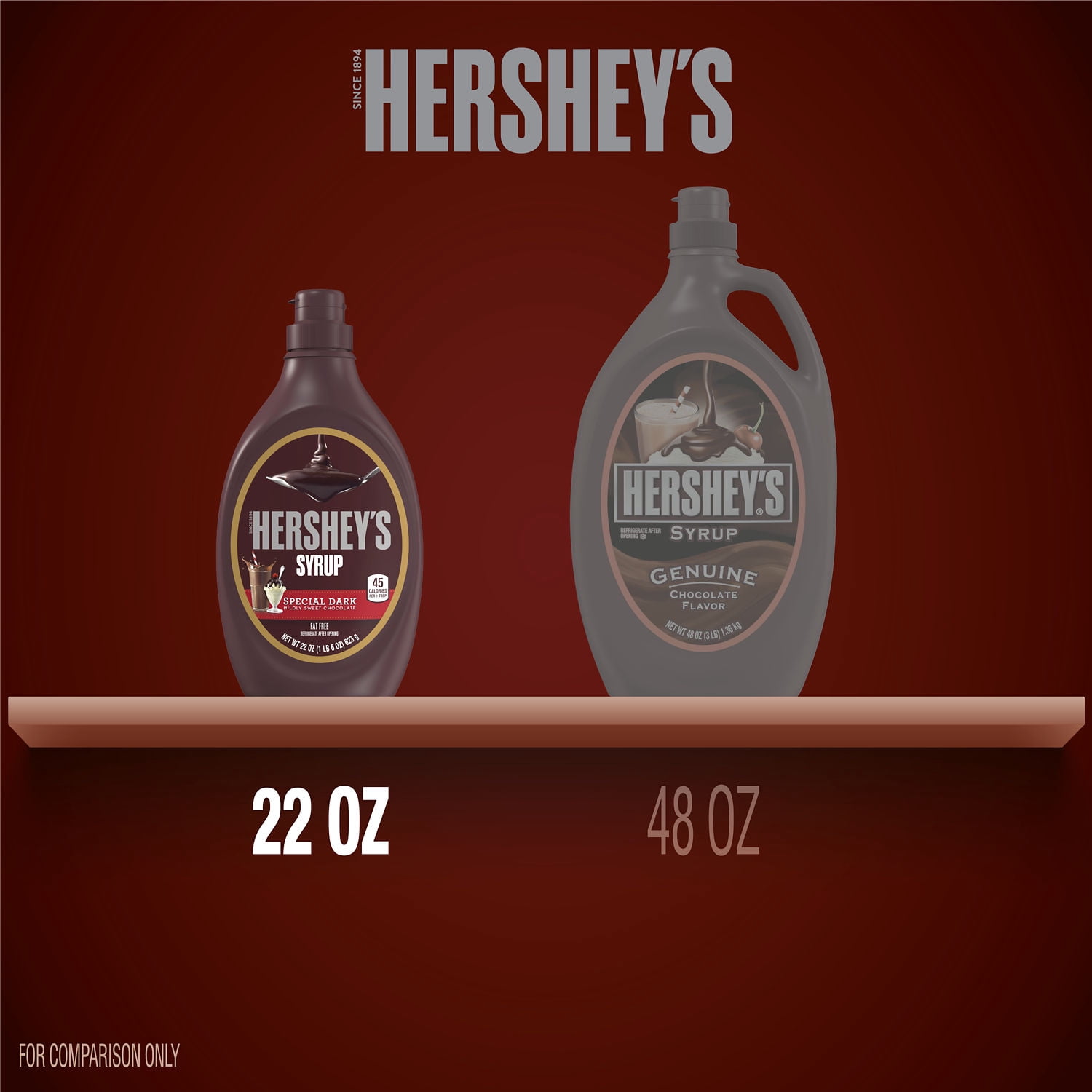 Hershey's Special Dark Mildly Sweet Chocolate Syrup, Bottle 22 oz