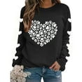 thumbnail image 4 of Avrnliq Womens Valentine Sweatshirt Black Heart Print Oversized Cozy Long Sleeve Cute Valentine's Day Gift for Her Girlfriend,Size L, 4 of 8