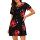 thumbnail image 1 of Easygdp Beautiful Red Ladybug Camisón de manga corta para mujer, informal, estampado, 1 of 6