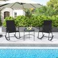 thumbnail image 4 of Costway 2 PCS Outdoor Rocking Chairs with Breathable Backrest Smooth Safe Rocking Design Black, 4 of 9