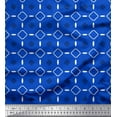 thumbnail image 1 of Soimoi Blue Cotton Jersey Fabric Diamond Geometric Printed Craft Fabric by the Yard 58 Inch Wide, 1 of 3