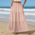 thumbnail image 2 of LWavelet Women's Polka Dot Tiered Maxi Skirt, Elastic Waist with Pockets, Cute Summer & Picnic Long Skirt Pink M, 2 of 6