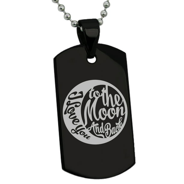 Tioneer Stainless Steel Retro I Love You To The Moon And Back Engraved Dog Pendant Necklace Walmart Com Walmart Com