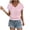 Pink, variant on Women's V-Neck Crop Tops Sweet Eyelet T-Shirt with Smocked Waist Vintage Ruffle Breathable Summer Going Out Top White S