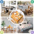 thumbnail image 4 of Square Tablecloth, Waterproof Polyester Table Cover, Wrinkle Resistant & Washable Fabric for Dining, Kitchen, Picnic, 42x42in(107x107cm), Liquid & Marble Print, 4 of 6